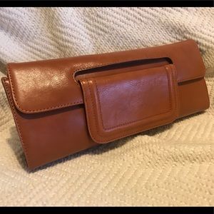 Hobo Baguette Leather Clutch
